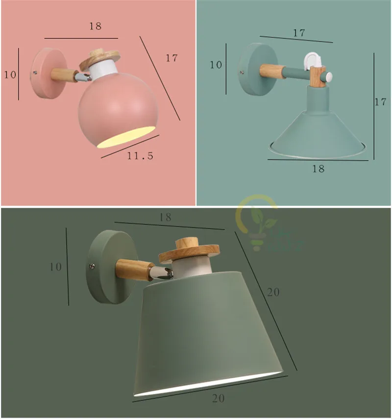 Nordic твердой древесины бра Современный яркие светодиодные Настенные ...