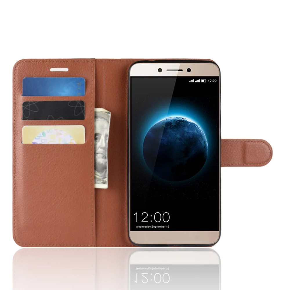 

T8-S Case for lEAGOO T8S Lichee Pattern Wallet Card Stent Cases Flip Leather Protect Cover black Covers for leagoo T8 S