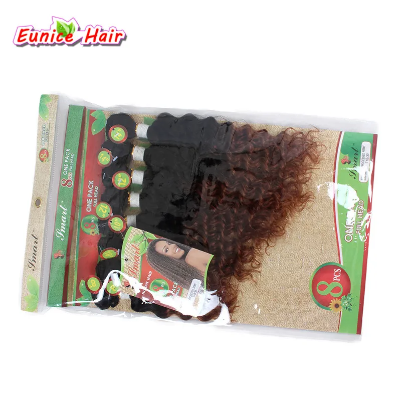 

3 Kinds Hairstyle Jerry Curly Deep Wave Deep Curly 8inch/8-14inch Brazilian Hair Weft Bundles Ombre Color Kinky Curly 8pcs