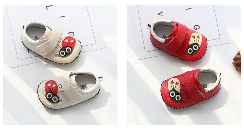 Обувь для малышей из натуральной кожи; мягкая подошва; детская обувь для мальчиков и девочек; нескользящие дышащие тонкие туфли с рисунком из мультфильма