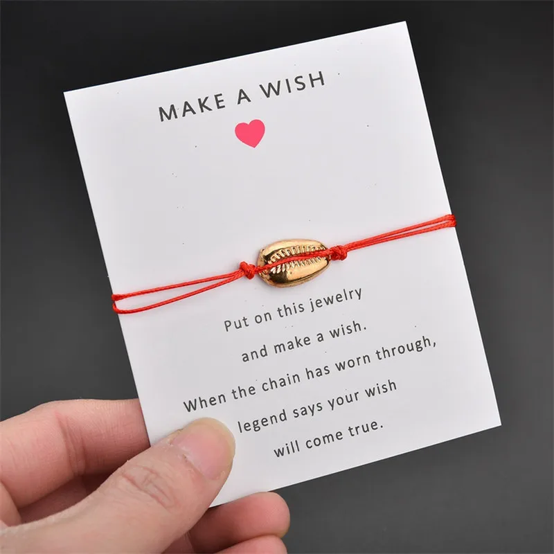 

2019 Trendy Lucky Red String Shell Charm Bracelets For Women Men Children Simple Design Wish Bracelets Best Birthday Gift