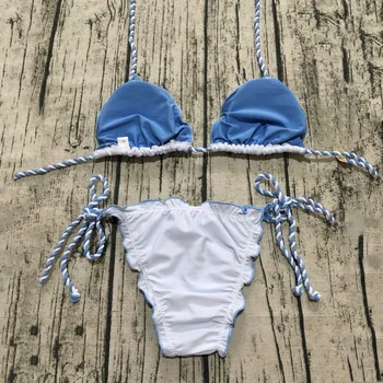 

Bathing Suit Women Sexy Bikinis Set Bandage Solid Color Two-piece Bikini 2020 Straps Biquini Feminino Tankini Brazilian Swimwear