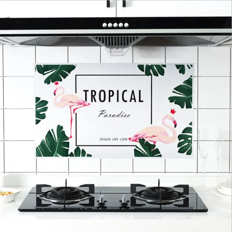 

Kitchen Anti-oil Wallpaper Tiles Self-adhesive Wallpaper Cabinets Stove Anti - oil Waterproof High Temperature Kitchen Stickers