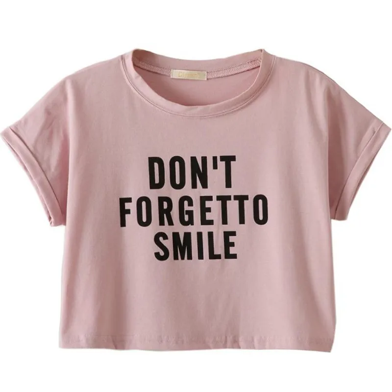Веселая Красивая Черная майка женская не забывающая улыбка забавная хлопковая футболка сексуальная без рукавов короткая футболка розовый