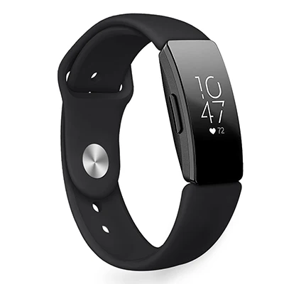 Yuedaer силиконовый браслет ремешок для Fitbit Inspire/Inspire HR Band трекер для активности замена Смарт-Аксессуары - Цвет: Pure Black