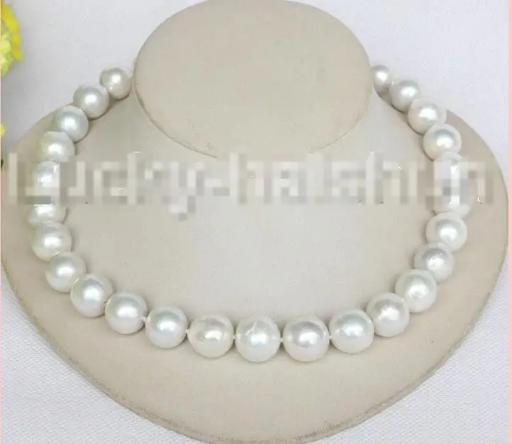 

Free shipping hot sale Women Bridal Wedding Jewelry >>NEW luster 18" 16mm white round Reborn keshi pearls necklace