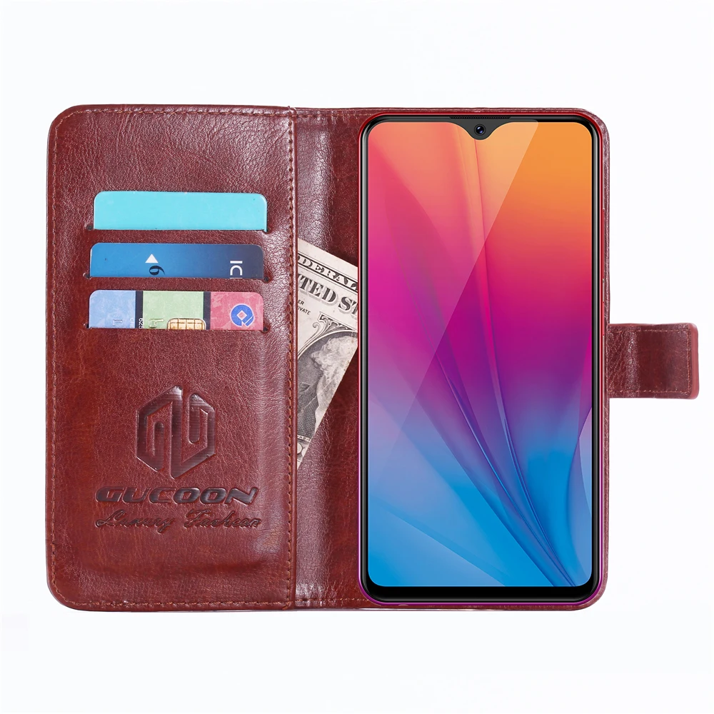 Классический чехол-бумажник GUCOON для Vivo iQOO U1 Y89 Y91 Y91C V15 Pro, Винтажный чехол-книжка из искусственной кожи, Модный чехол для телефона