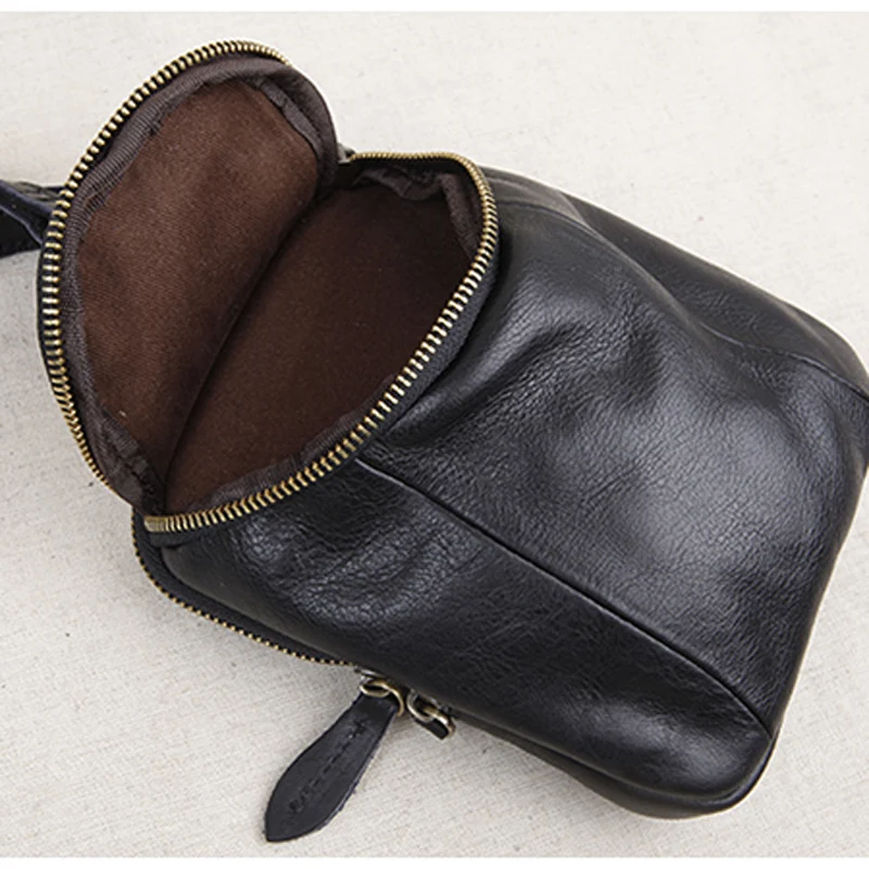 AETOO Original leather men's pockets multi-function belt mobile phone bag outdoor sports running mini leather small Messenger ba