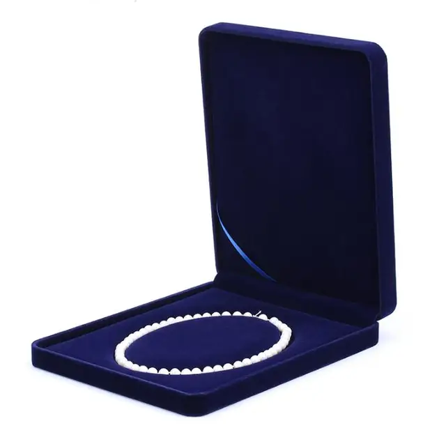 Newly Big Velvet Fresh Pearl Necklace Box Case Jewelry Packaging Box