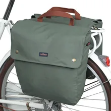 Tourbon Retro Waterproof Canvas Bicycle Back Seat Pannier Cycling Rear Rack Trunk Bike Luggage Two Storage Bags Durable