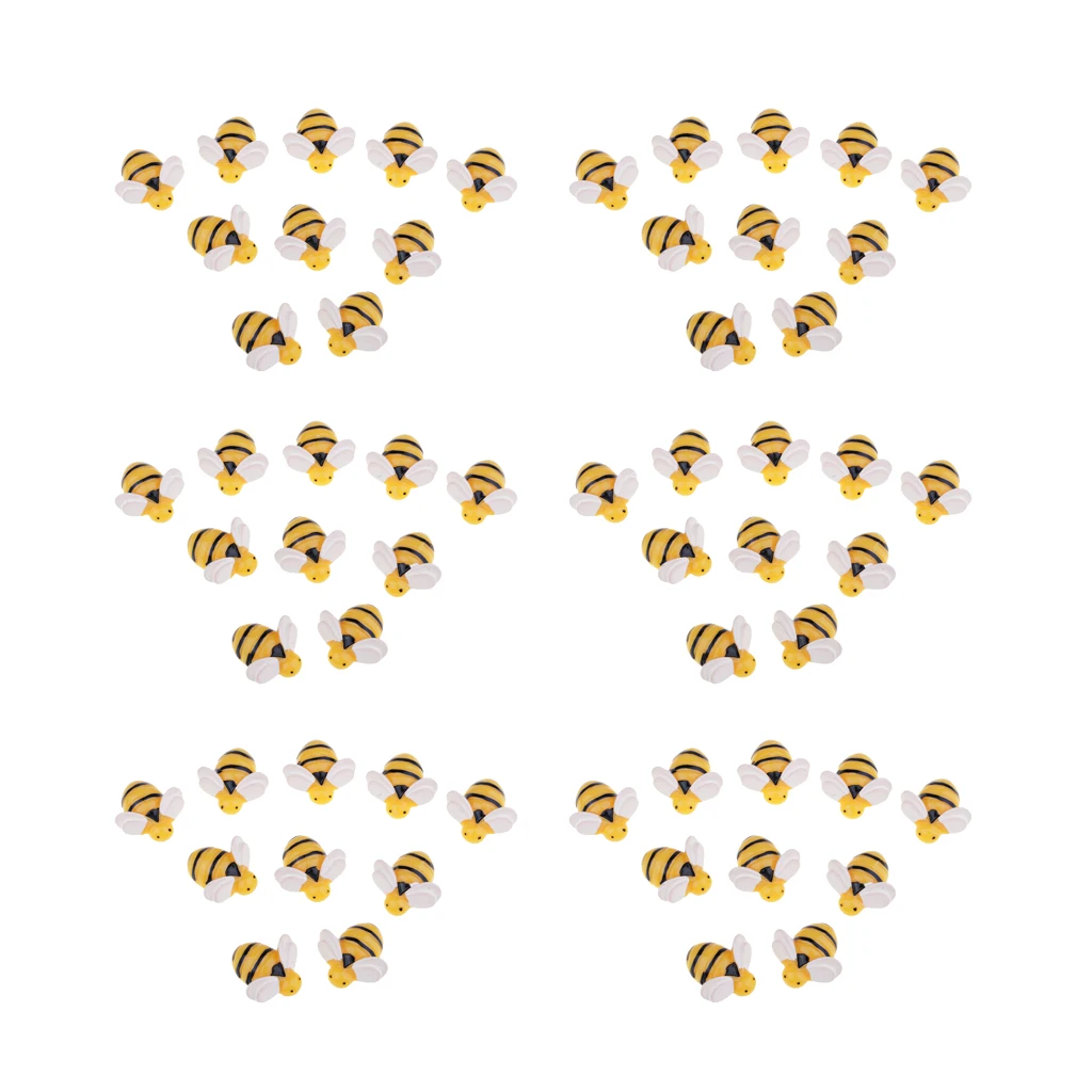 60 Pieces Bee Shape Resin Flatback Embellishment for DIY  Hair Accessories Jewelry Making Crafts DIY