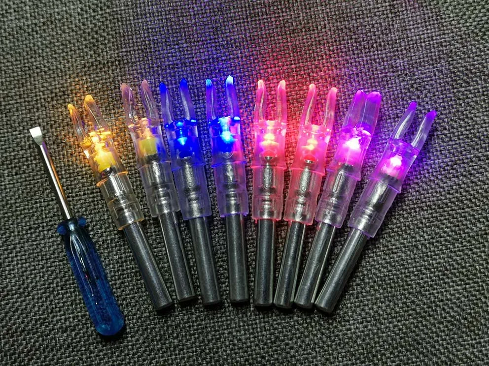 6pcs Lighted Nocks Yellow/Green/Red/Blue Automatical Released activated