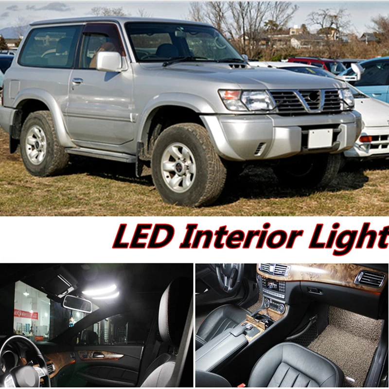 

Tcart 6 X Error Free Car LED Bright Vehicle Interior Map Dome Door Lights Kit Package for nissan patrol accessories 2005-2012
