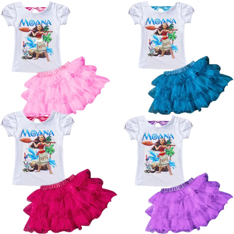 

Summer New Kids Birthday Party Beautiful Dress Ocean Romance Cartoon Short Sleeve Half-length Tutu Skirt Kids Set for Kids 2-7y