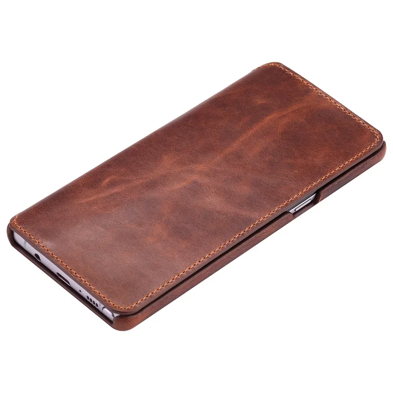 Solque Real Genuine Leather Flip Wallet Cover Case For Samsung Galaxy Note 8 Note8 Mobile Phone Luxury Vintage Card Holder Cases