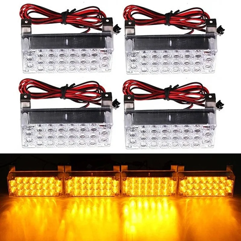 

12V 22x4 Led Car Warning Light Flashing Lamp Emergency Beacon Light Bar Hazard Strobe Light Waterproof Auto Lamp