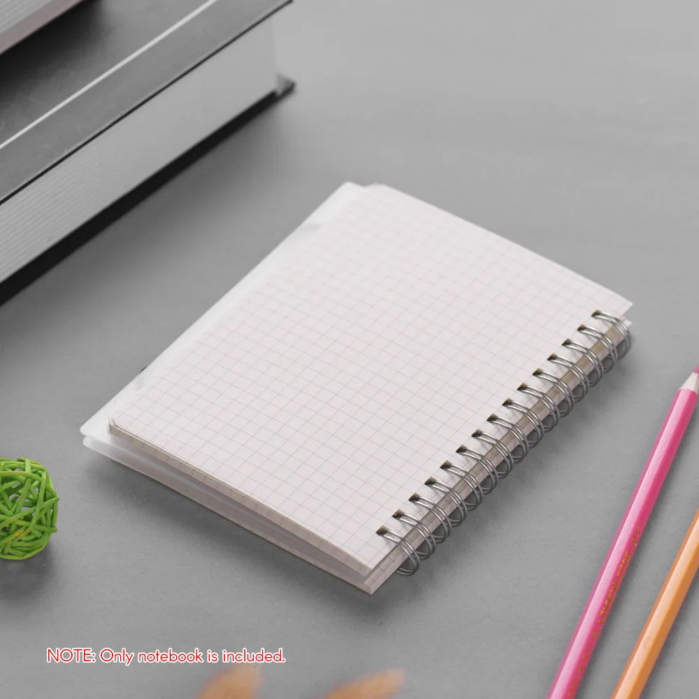 

Coil Notebook Spiral Notebooks Office and School Supplies with Elastic Band 5mm Square Grid Pages Diary Journal Memo