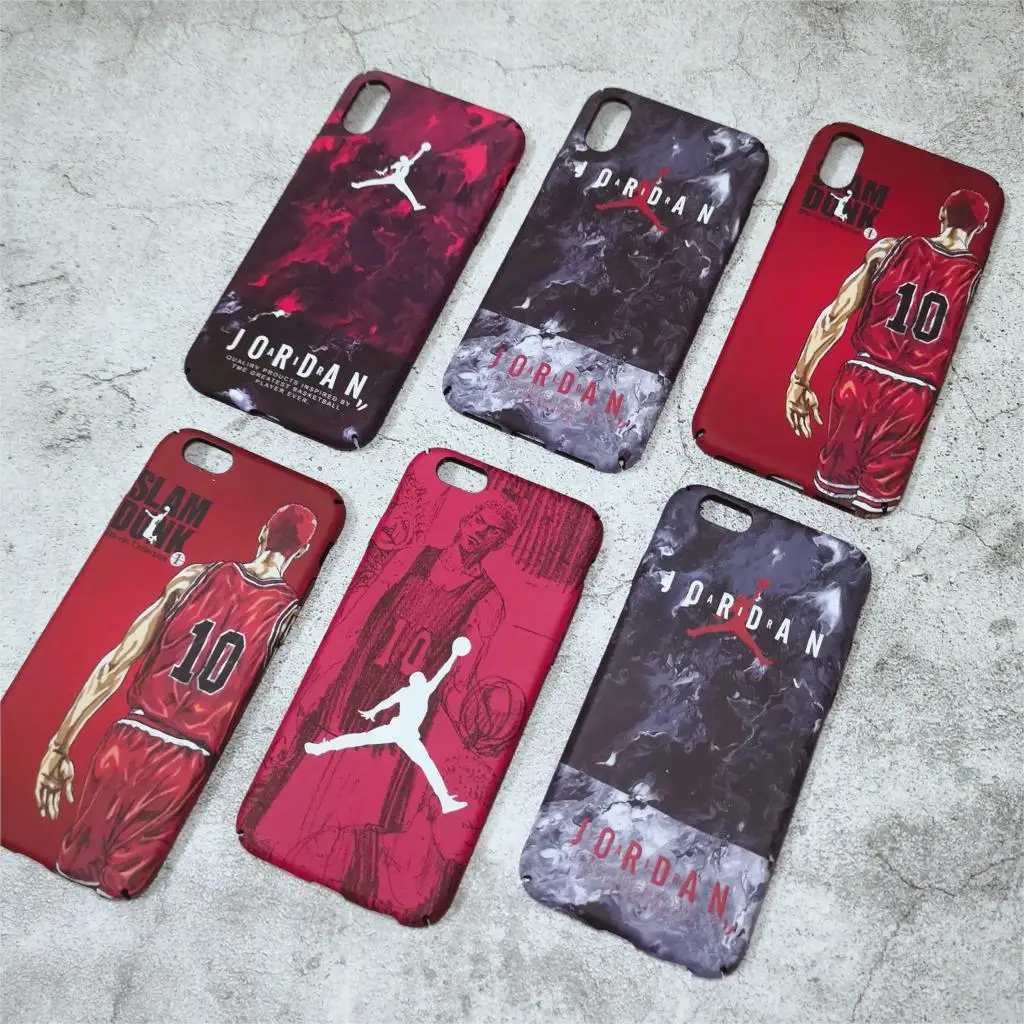 

popular Jordan flying man slamdunk cool basketball case for iPhone X 10 6 6S 7 8 Plus hard PC all-inclusive phone cover