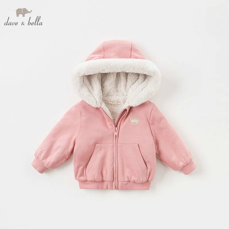 

DBM8262-T dave bella baby girl cotton jacket children outerwear fashion pink coat