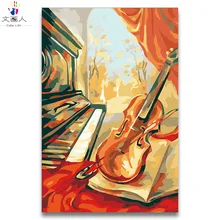 Цветные Блоки абстрактная скрипка масляная живопись цветные картины по номерам с комплектами на холсте краска по номерам для детей обучающая краска