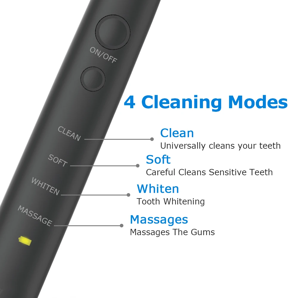 Electric Toothbrush USB Inductive Charging Sonic Toothbrush Adults Electric Sonic toothbrush Black 8 Brush Heads & Travel Case Electric Toothbrush USB Inductive Charging Sonic Toothbrush Adults Electric Sonic toothbrush Black 8 Brush Heads & Travel Case