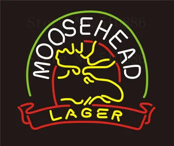 

Custom Signage NEON SIGNS For Moosehead Lager GLASS Tube BAR PUB Signboard Display Decorate Store Shop Light Sign 17*14"