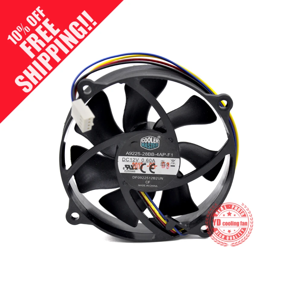 Б/у cooler master вентилятор для охлаждения 9 см 4 линии ШИМ 12 В 0 60 А процессор Круглый| |