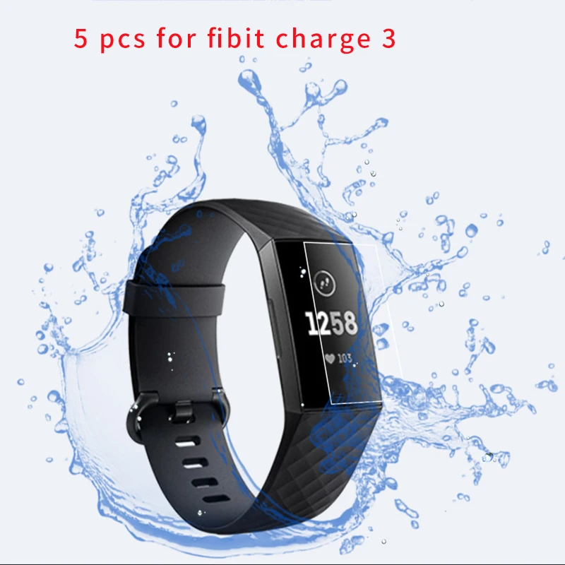 

5 Pcs Skin Protective Film For Fitbit Charge 3 Explosion-proof TPU HD Full Cover Screen Protector Film For Fitbit Charge 3