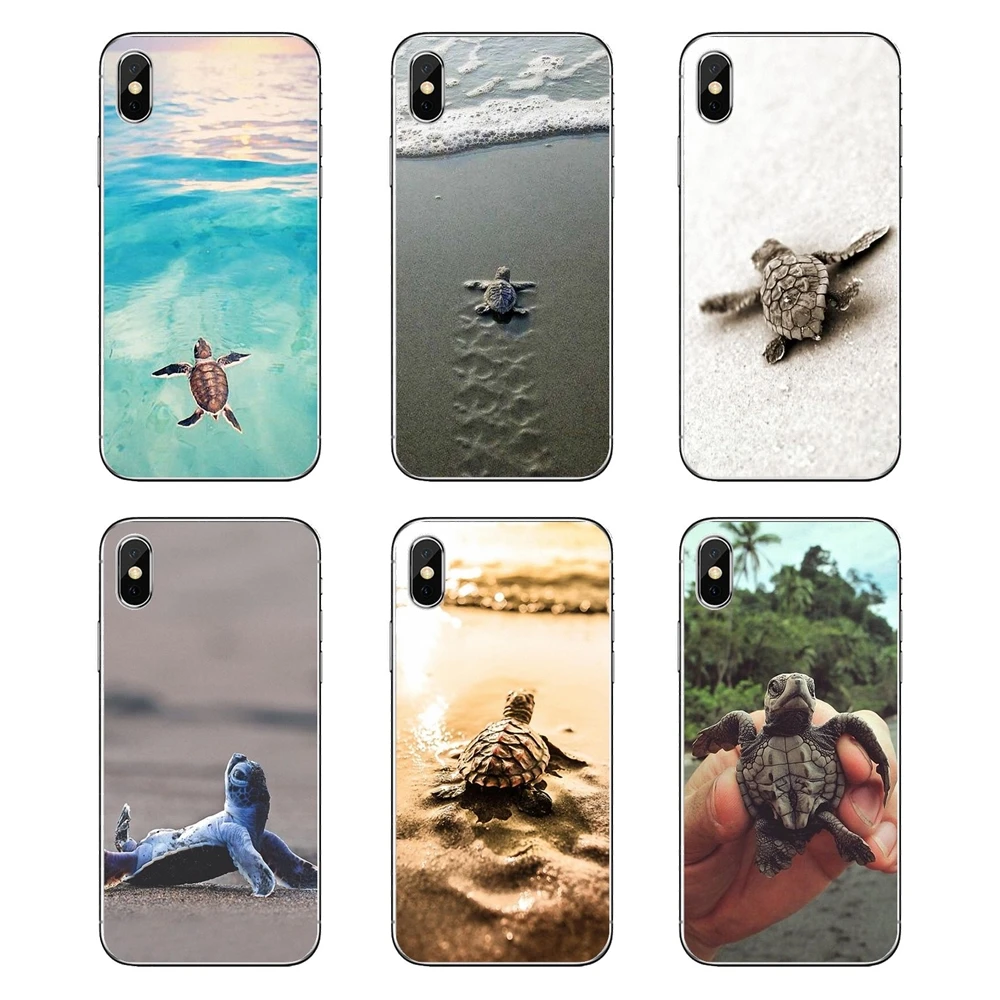 TPU Transparent Skin Cover For iPod Touch iPhone 4 4S 5 5S 5C SE 6 6S 7 8 X XR XS Plus MAX Runn ittle buddy Baby Tortoise turtle |
