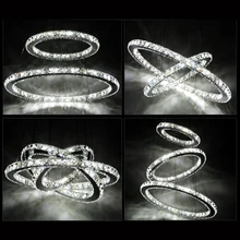 Diamond Crystal Ring LED Chandelier Crystal Lamp Modern Crystal Light Fixture Circle Hanging Lustres LED Luminaire Home Lighting