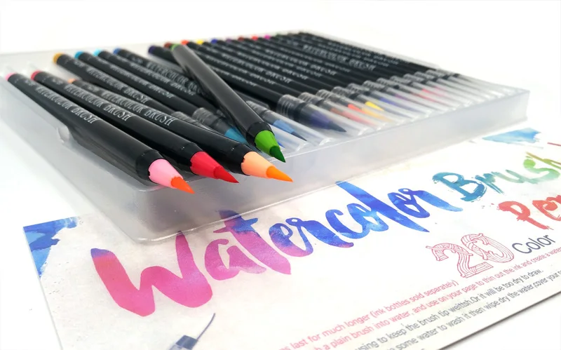 20 Цвета живопись Кисточки ручки набор мягкой Кисточки Pen Set акварель Fineliner Фломастеры для рисования для Manga граффити комиксов каллиграфия