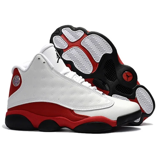 

AIR US JORDAN 13 XIII Men Basketball Shoes men shoes and women shoes grey toe city of flight Outdoor Sport Sneakers Red Black