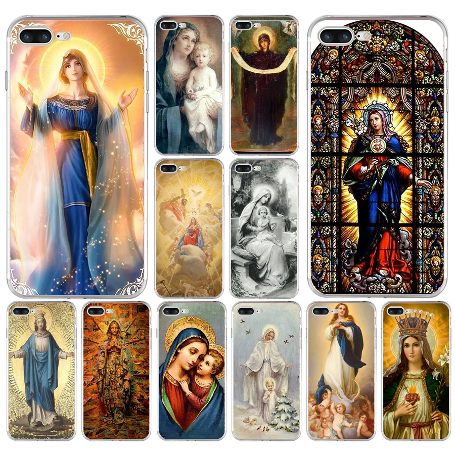 155H Дева Мария Кристиан Мягкий ТПУ силиконовый чехол для Apple iPhone 6 6s 7 8 plus |