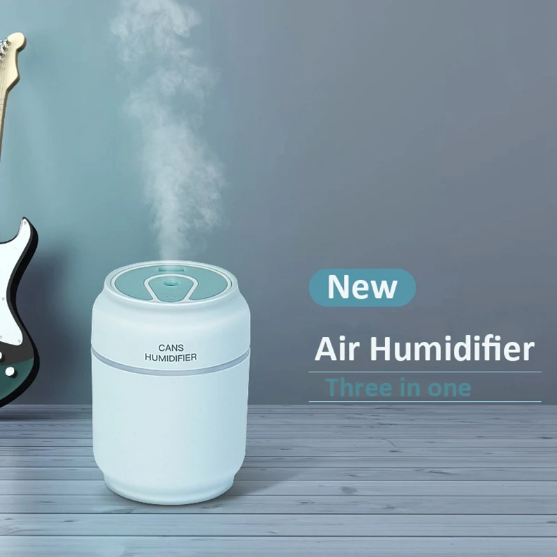 

3 In 1 USB 7 color LED Ultrasonic Air Cans fan Humidifier Essential spray Aroma Oil sprayDiffuser blue