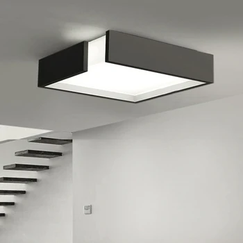

Modern Remote control square LED panel surface mounted ceiling lamp White/Black bathroom lighting AC110-240V luminarias para