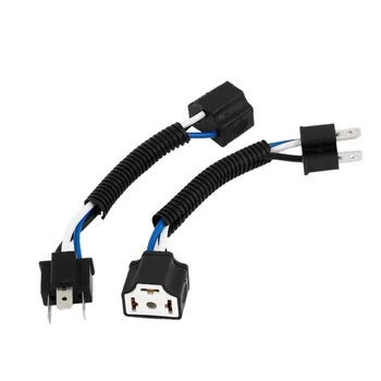 

2pcs Ceramic Female to Male Wired Harness Adpater Light Socket H4 for Car