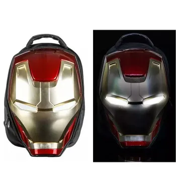 

Cartoon Iron man 3D Light Eyes Hero Backpack Bag Zipper Book School bags Travel Laptop Gift