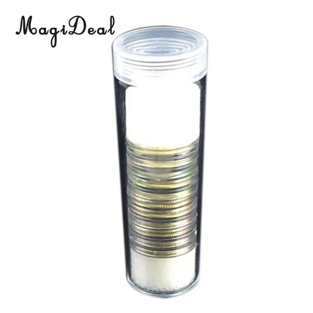 20Pcs Coin Protective Tube Holder Clear Round Case Coin Storage Box Canister