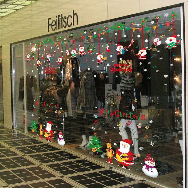 

Santa snowman Window reindeer listed on the new Christmas tree Christmas decoration wall stickers in the New Year 60*90cm