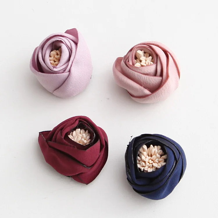 

Искусственные свернутые розы для волос 3 см, венок бутоньерка, свадебное украшение, искусственные сгоревшие цветы