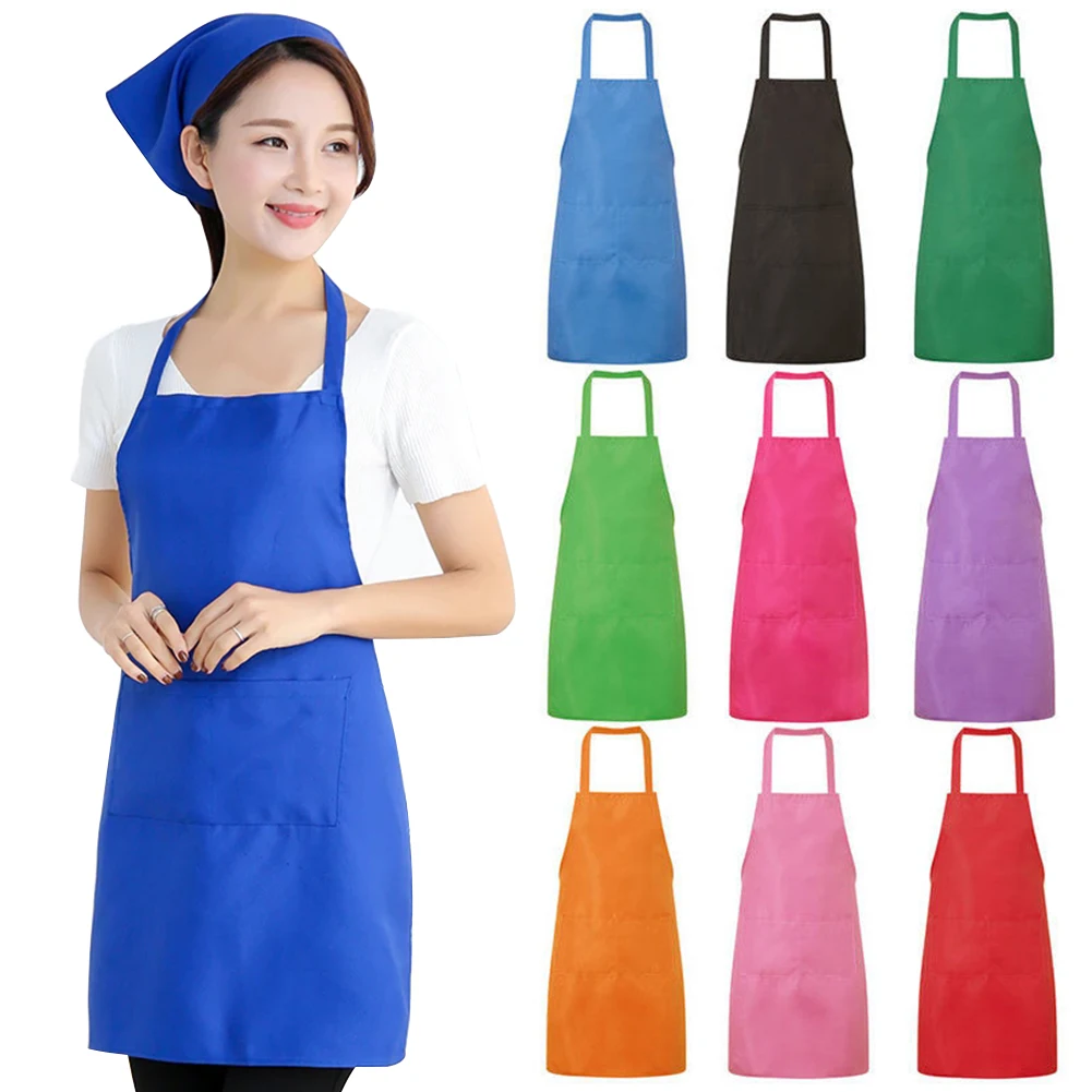 practical Fashion Ladies and Men's Polyester High Quality Durable and Reusable Kitchen Apron Baking Cooking Restaurant Apron