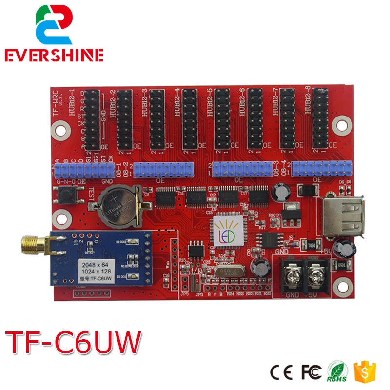 Wifi plus Usb Atualização do Programa Cartão de Controle de Comunicação Comunicação e Single e dual e full Tf c6uw tf wf c Suporte Usb Levou Exibição e Single e dual e full Color Módulo