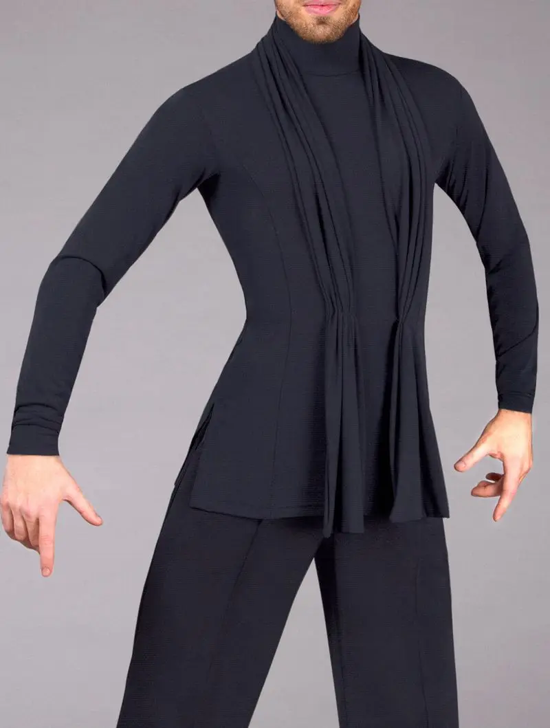 

2018 Latin Dance Shirts Mens Ballroom Dancing Wear Adult Standard Tops Performance Competition Clothing Customize Clothes