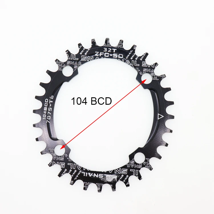 SNAIL Chainring 104 BCD Овальный 32 34 36 38T зуб узкий n широкий один сверхлегкий пластина MTB горный велосипед 104BCD дорожная цепь кольцо