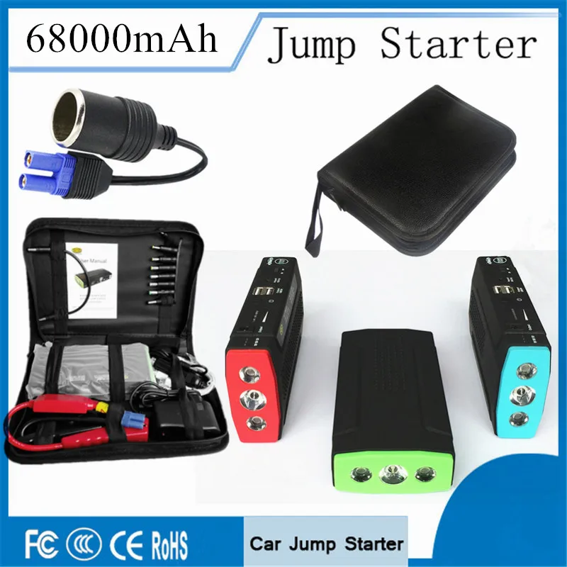 

Portable 68000mAh Car Jump Starter 2USB Power Bank Multi-function 12V Diesel Petrol Starting Device Car Chager For Car Battery