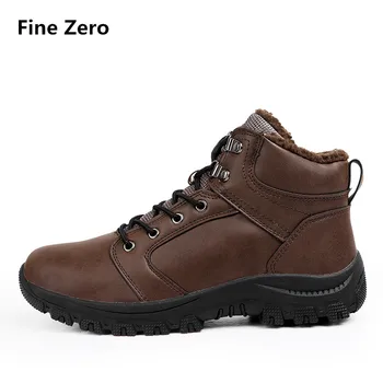 

Vintage Man Boots Waterproof Male Shoes Large Size Pure Color Snow Botas Classical Design Super Warm Soft Cushion Ankle Boots