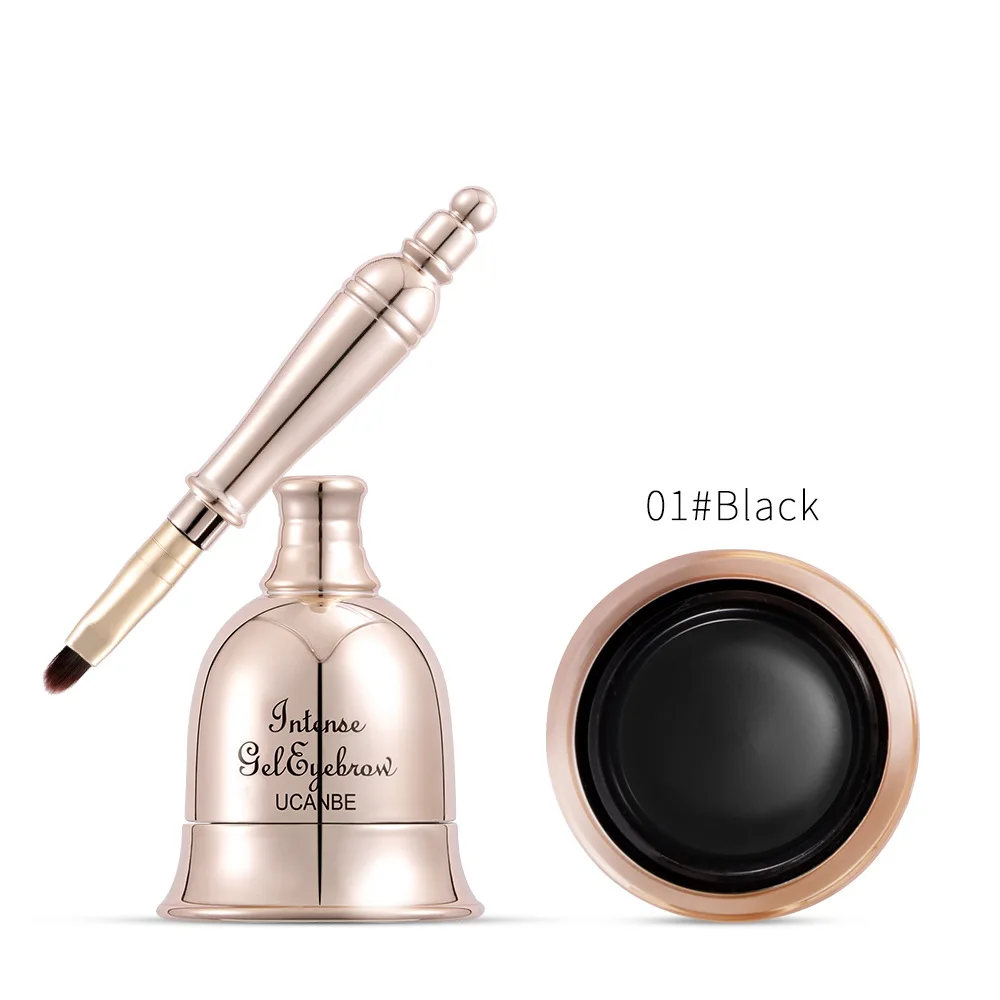 UCANBE 1 шт. гелевый макияж для бровей 3 цвета водонепроницаемый 3D карандаш для бровей крем продолжительного действия бровей оттенок волос с кисточкой TSLM2 - Цвет: 01 Black