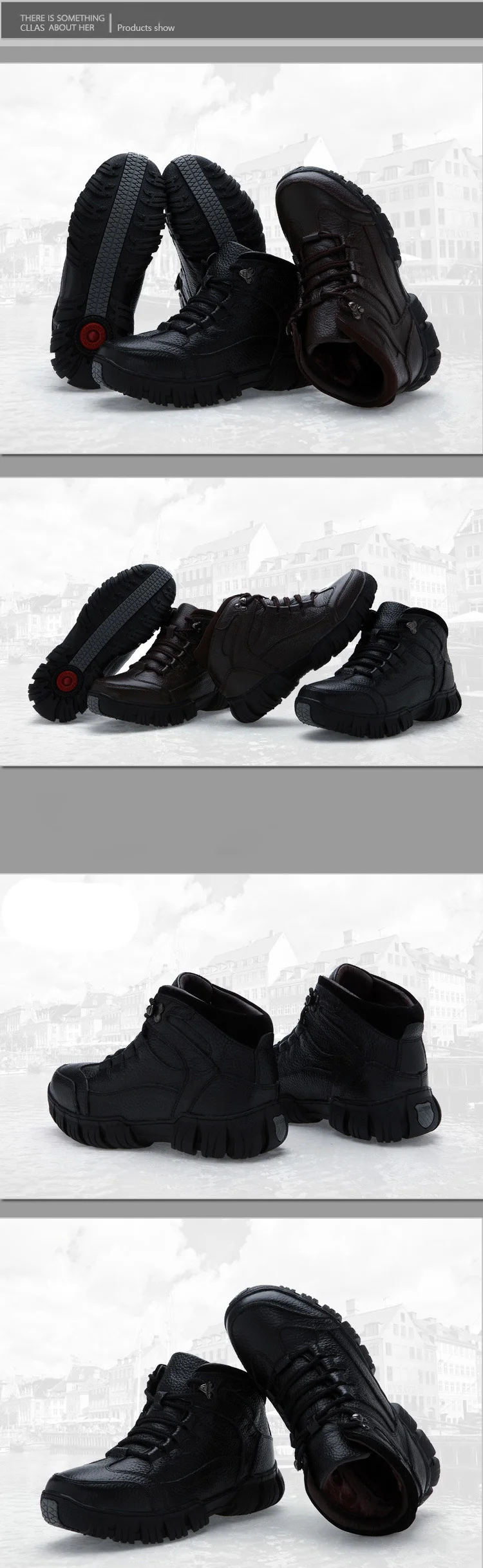 Очень теплые мужские зимние кожаные водонепроницаемые ботинки на резиновой подошве; ботинки для отдыха; английская обувь в стиле ретро для мужчин; H193