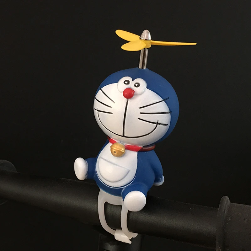 

Personality helmet propeller bamboo poles more blue face cat small yellow duck helmet bicycle horn bell bicycle accessories.