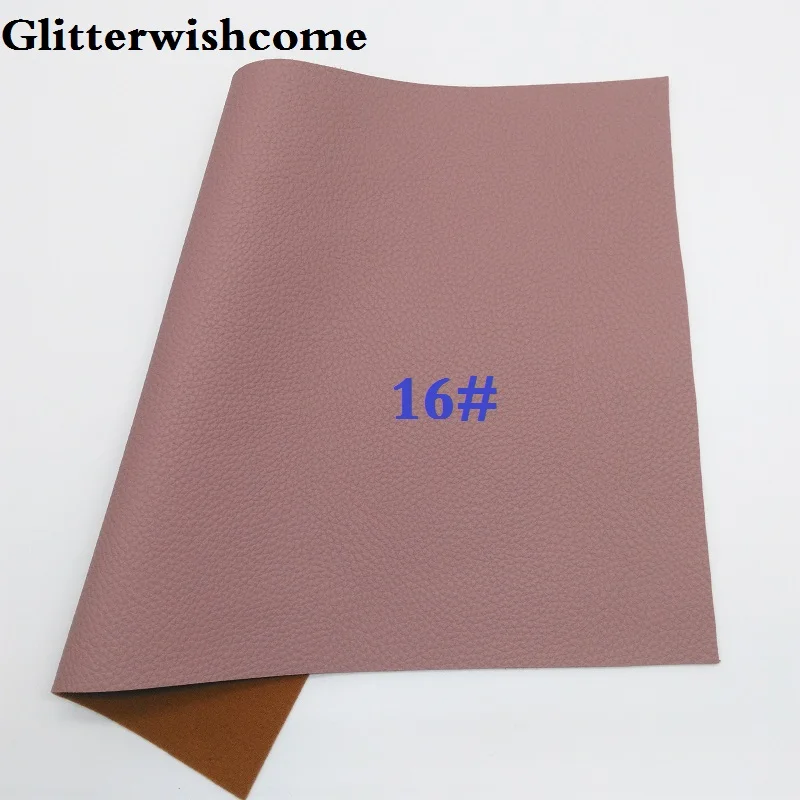 16 Glitterwishcome 21X29 см A4 размер винил для бантов тиснение матовая кожа личи Fabirc искусственная кожа листы для бантов, GM208A - Цвет: 16